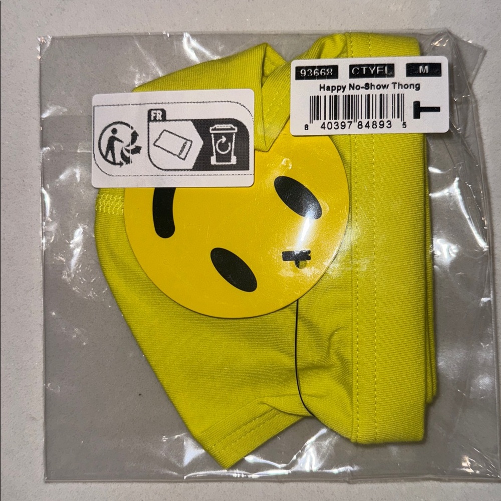 Andrew Christian | Happy No Show Thong in Yellow (Small)